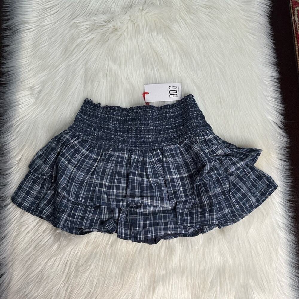 BDG Urban Outfitters Blue Plaid Tilly Skort - Picture 2 of 9